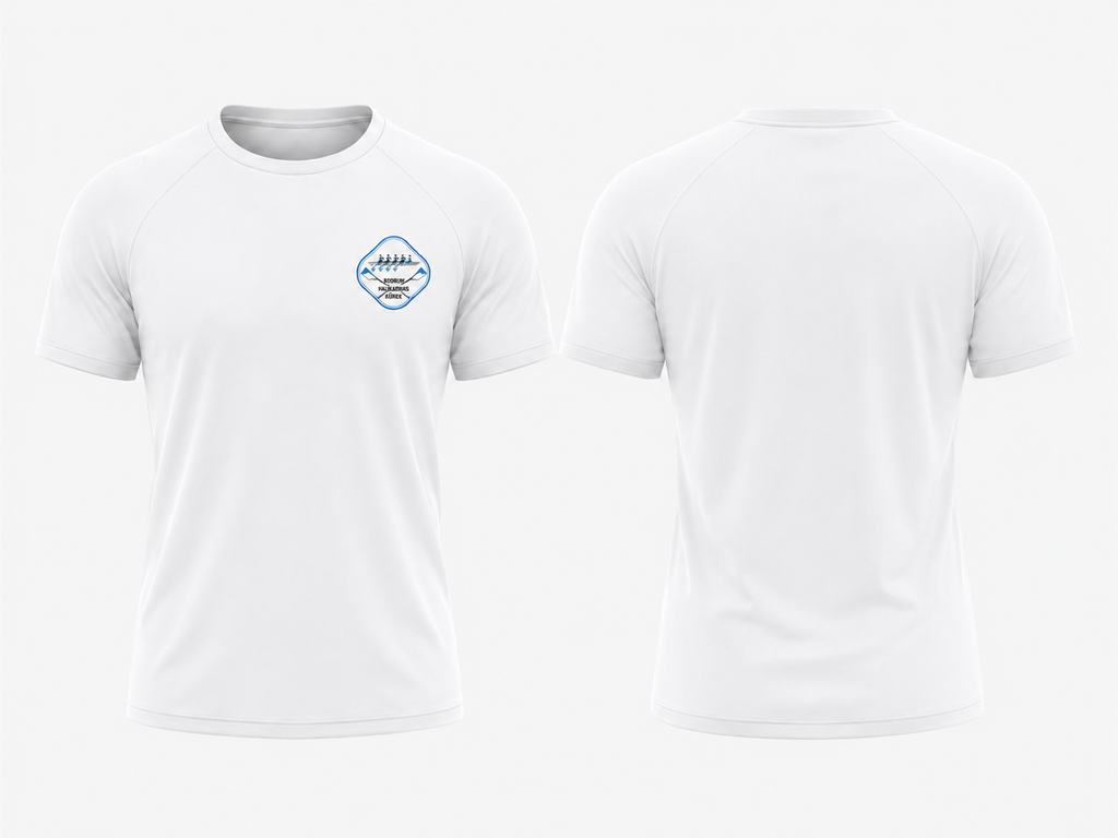 Unisex Beyaz Bisiklet Yaka Kısa Kollu Pamuklu Tshirt